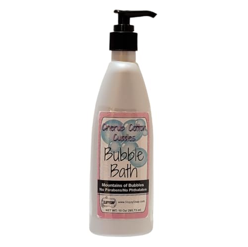 SloppySoap Cherub Cotton Cuddles Bubble Bath, Phthalate-Free, 10 Fl Oz, Skin Softening Formula