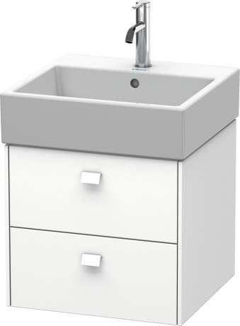 Duravit Mueble bajo encimera Brioso 48,4 x 45,9 cm, 2 cajones, Incl. Hueco para sifón y Delantal, para Lavabo Vero Air 235050, Color: Nogal Natural, Mango Cromado