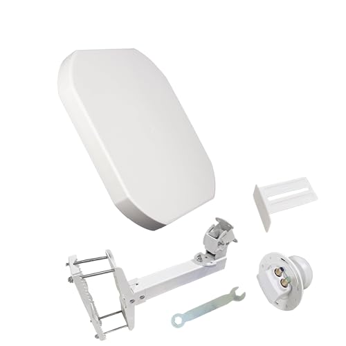 POWER SAT 43- Antenne parabolique, Parabole Satellite Plate avec Un Port / 2 Sorties/Quatre Ports, Idéale pour la Télévision Satellite, Résistante aux...