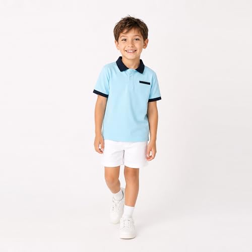 Image of Mud Kingdom Boys Polo Shirt Short Sleeve School Uniform Pique Polo Summer