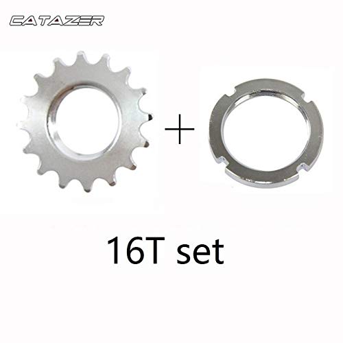 Catazer 13T/14T/15T/16T/17T/18T Fixed Gear One Speed Bicycle Freewheel Cogs Sprocket & Lockring For Fixie Track Bike Hub (14T Set) #TOP6