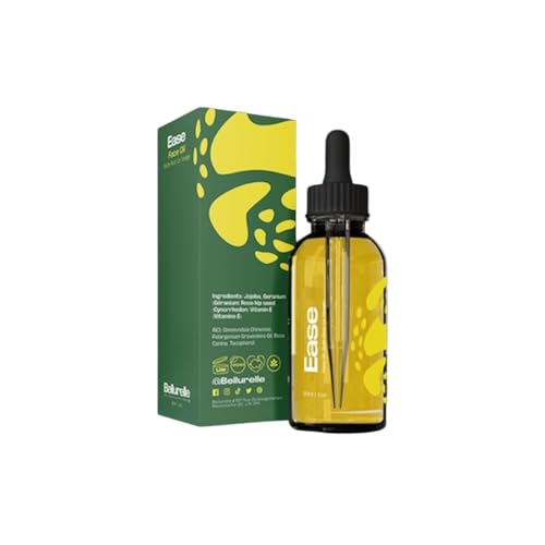 Bellurelle Ease Natural Face Oil with Jojoba, Geranium and Vitamin E, 30ml Glass Dropper Bottle