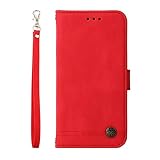 Étui à rabat pour Google Pixel 6, étui portefeuille en cuir souple résistant aux chocs [emplacements pour cartes] [béquille] Fermeture magnétique pour Google Pixel 6 Rouge