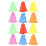 CALLARON 12pcs Mini Practice Cones Rolling Plastic Sports Training Markers for Soccer Skating Exercise Agility Drills Field Court Rink