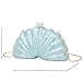 IAMUHI Women Fashion Acrylic Shell Shaped Clutch Luxury Evening Handbag Unique Chain Shoulder Bag Wedding Party Purses, Blue
