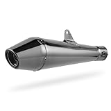 Generic GP Style Slip-on Exhaust Muffler (2 inches ID, Dark) for Street/Sport Bike, Cafe Racer and Other Custom Motorcycles, EM-002X