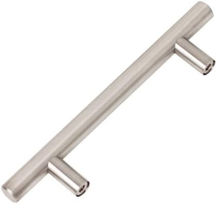 Flexzion 10 Pack Kitchen Cabinet Handles Silver Drawer Pulls 18 inch, 11.3 inch Hole Center, Stainless Steel T Bar with Satin Brushed Nickel, Hardware for Kitchen Cupboard Door Bathroom Furniture