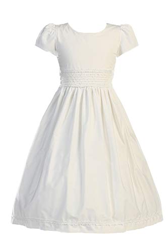 Swea Pea & Lilli White First Communion Dresses with Sleeves for Girls 7-16 - Doll Dress Available - 100% Cotton