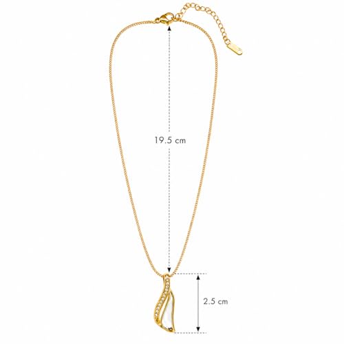 Image of RIDHVEE Anti-Tarnish Gold Plated Pendant Necklace for Women & Girls | Skin Friendly Lightweight Fashion Jewellery | Elegant Minimalist Chain Necklace & Gifting