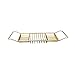 Produktbild Shelf Edelstahl Badewanne Caddy Tablett Mit Weinglasregal, Buchhalter, Kerzenhalter - Ausziehbarer Griff Dusche Organizer Rack - Badezimmerzubehör(Color:Gold)