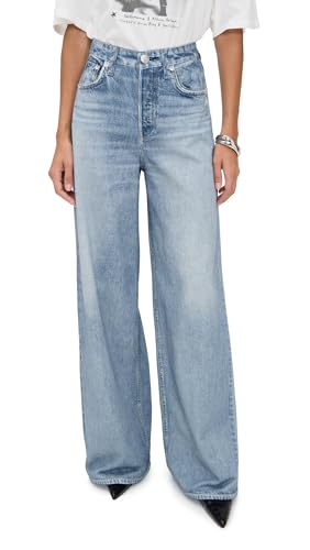 rag & bone Women's Miramar Terry Sofie Wide Pants, Raily, Blue, 25