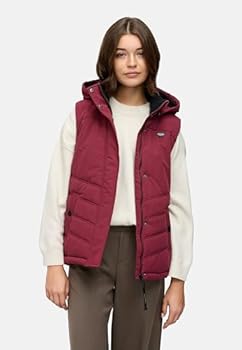 Ragwear dames mouwloze outdoorweste warme winterjas waterdicht met afneembare capuchon Hesty Intl XS-6XL, Black22, 3XL