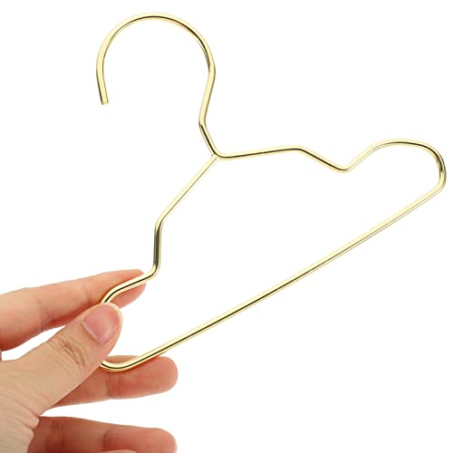 POPETPOP 10Pcs Metal Pet Hangers Mini Clothes Hanger Dog Hangers Pet Small Cat, Golden, 15x11cm - Image 4