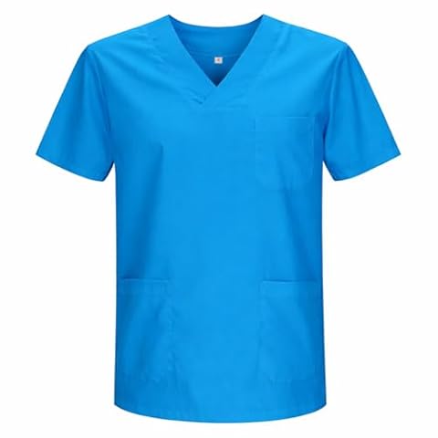 MISEMIYA - Unisex medyczny pielęgniarki Mundur Czyszczenie Pracy Estetyczne Dentysta Weterynaryjny Sanitarny HOSTELERIA - Ref.817, Niebieski wisiorek, XL