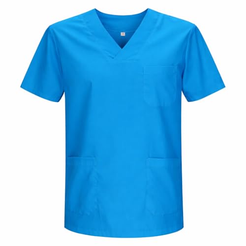 MISEMIYA - Unisex medyczny pielęgniarki Mundur Czyszczenie Pracy Estetyczne Dentysta Weterynaryjny Sanitarny HOSTELERIA - Ref.817, Niebieski wisiorek, XL