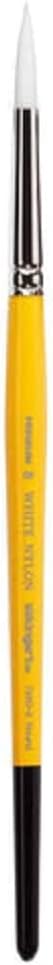 KINGART Premium White Nylon 7950-2 Gold Grip Round Artist Brushes, Synthetic Nylon Hair, Acrylic & All Media, Face Painting, Body Art, Fabric, Ceramics, Glass, Wood etc. Size 2