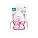MAM Starter Cup Baby Trinklernbecher (150 ml), Trinkflasche für erste Trinkversuche, Schnabelbecher mit rutschsicheren Griffen, ab 4 Monaten, Kirsche/Blumen