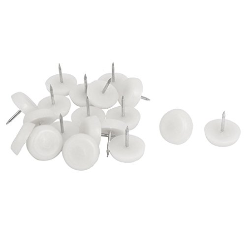 Uxcell White Plastic Base Floor Protector Furniture Table Chair Couch Leg Nail Pad 19Pcs #TOP11