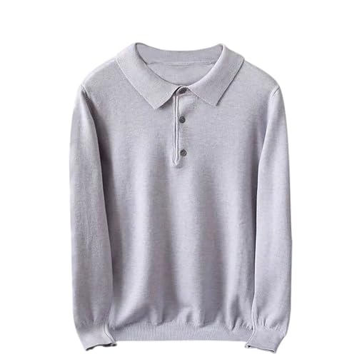 Men's Fashion Knit Polo Sweaters, Lightweight Casual Long Sleeve Knitwear Quarter Button Collar Lapel Sweater Tops