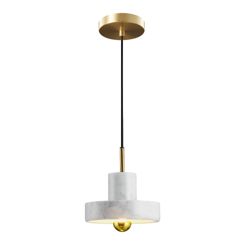 KBUUKYYXouy E27 Base Single-Head Chandelier, Industrial Style Marble Pendant Lampshade, Flush Mount Ceiling Hanging Light, Living Room, Dining, Hallway Decorative Lighting Fixtures
