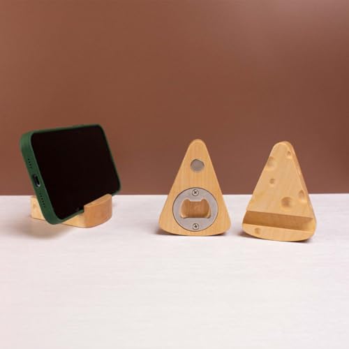 Support de téléphone de bureau en bois en forme de fromage mignon - 3