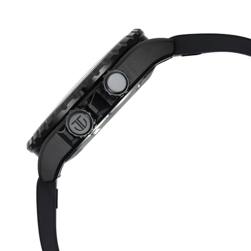 Image of Titan Zero Hour Diver's 200m Analog with Black Dial Black FKM Strap Watch for Men - 10068NP01