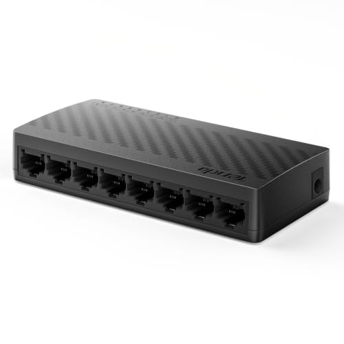 Image of Tenda 8 Port Gigabit Ethernet Switch, Desktop Ethernet Splitter | Unmanaged Network Hub, Plug & Play, Wall-Mount, Fanless Quiet, for Ethernet Cable, Router, PC, NAS (SG108)
