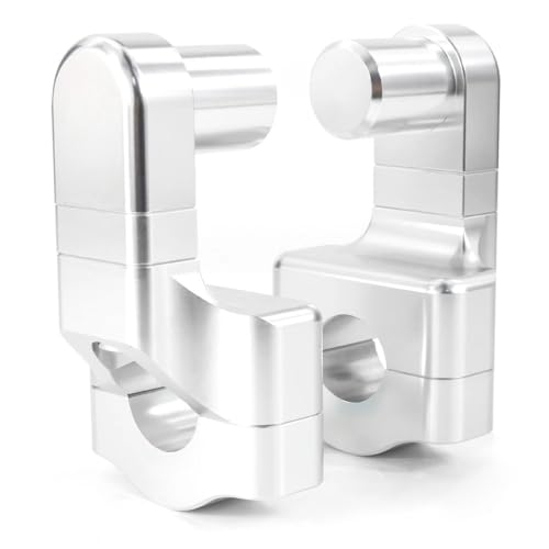 Réhausseurs guidon rotatifs 22 mm en alliage d'aluminium argent pour moto haut de gamme Suzuki - 4
