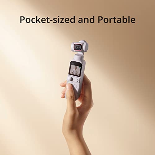 Image of DJI Pocket 2 Exclusive Combo (Sunset White) - Pocket-Sized Vlogging Camera, 3-Axis Motorized Gimbal, 4K Video Recorder, 64MP Photo, ActiveTrack 3.0, YouTube TikTok Video, for Android and iPhone