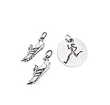THE RUN HOME Running Shoe Runner Girl Round Pewter Charm Set