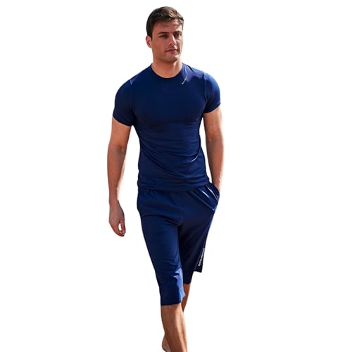 Islamic Men's Long-Fit Swimwear-Shorts | Knee-Length Modest Bathing Suits | Comfortable for Sports, Daily Wear