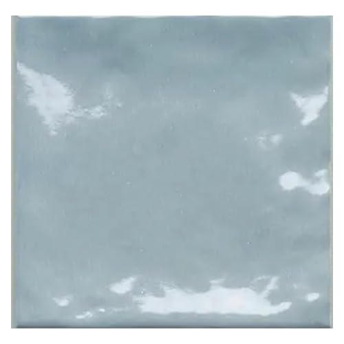 Tenedos Light Blue Glossy Porcelain Subway Tile–4x4 Inches Wall and