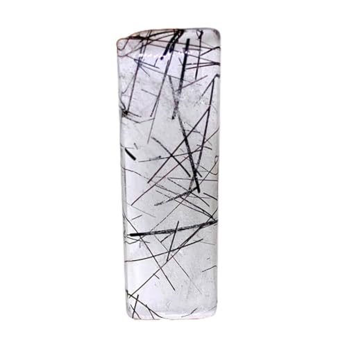 Quartz rutile noir naturel cabochon rectangulaire 39x13mm pierre vrac