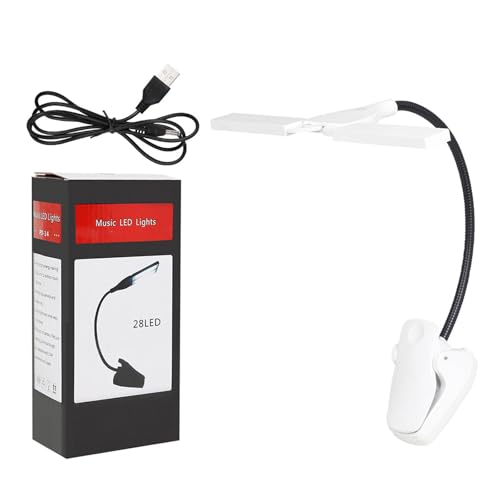 mioosho Clip on LED Book Lights Musician Lamp Flexible Music Stand Light Rechargeable Music Stand Lamp for Musician, Piano Playe