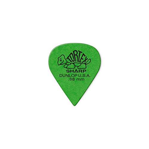 Médiators Tortex Sharp 088 verte Dunlop plectre guitare acoustique électrique
