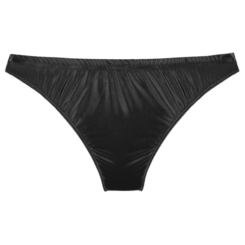 Linjinx Sissy Men's Glossy Underwear Low Waist Bikini Thongs Oily Swimming Bikini Briefs Panties4