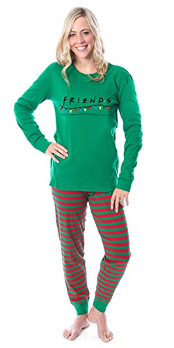 INTIMO Friends The TV Show Series Christmas Lights Logo Tight Fit Holiday Matching Family Pajamas