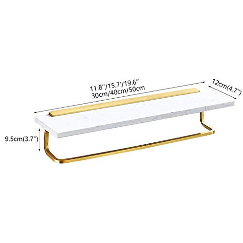 Barre porte-serviette 30cm or blanc avec étagère murale de rangement - 5