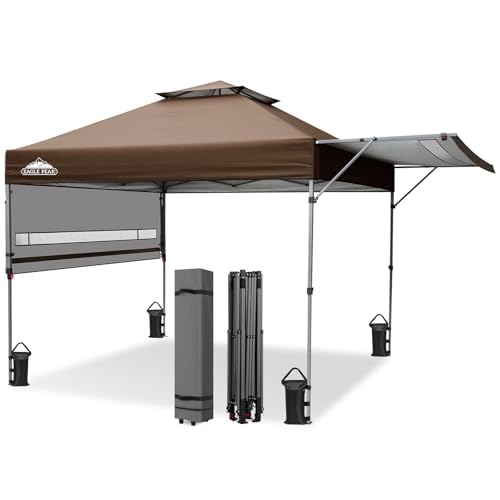 EAGLE PEAK 17x10 Pop up Gazebo Canopy Tent, Dual Awnings,