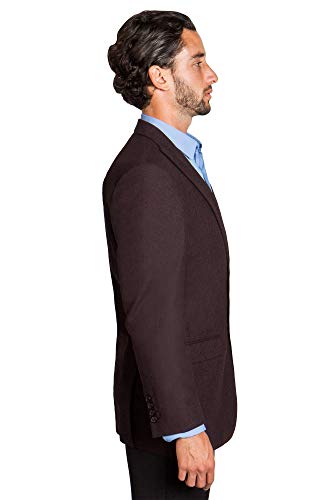 Men's Slim Fit Notch Lapel Coat - Two Buttons Wool Mens Tweed Blazer Single Breasted2