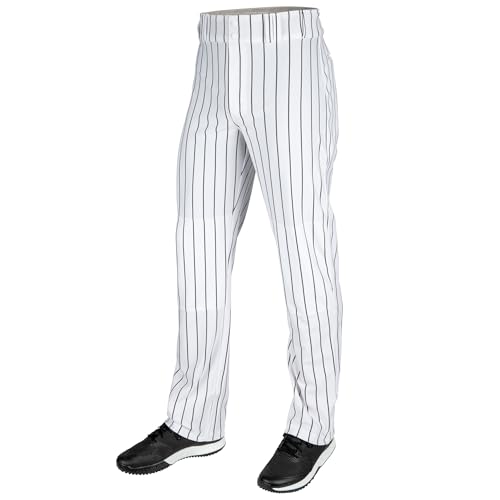 Triple Crown 2.0 Open Bottom Baseball Pants with Pinstripes Adult Medium White Black Pinstripes