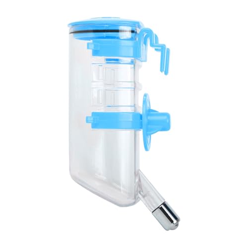 TiaoBug Hanging No Drip Water Bottle for Pet Dog Bird Cage Leak Proof Automatic Water Dispenser Blue 500ML