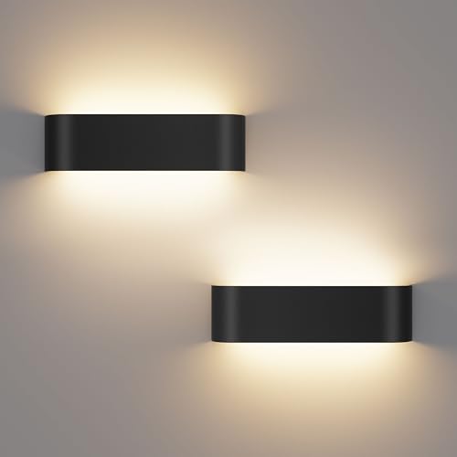 OOWOLF Conjunto de 2 piezas Apliques Pared interior LED 16W - Lámpara de Pared Luz Ajustable 3 Colores (3000K/4500K/6000K) para Salón, Dormitorio, Pasillo y Escalera
