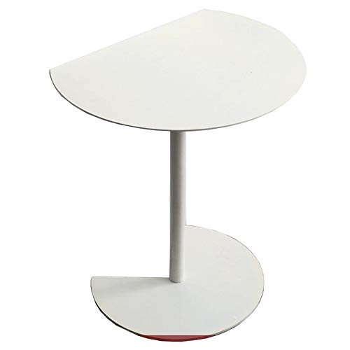 ShAzanz Mesa Auxiliar Mesa Auxiliar Semicircular con Sofá, Mesa Auxiliar De Hierro Forjado De Metal, Mesa De Centro Móvil Personalizada, 3 Colores Montaje Sencillo(White)