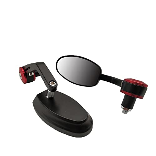 Für Suzuki RM 125 250 X250 Z250 Z450 DRZ400SM DR250 7/8" 22mm Motorrad Spiegel Lenkerende Rückspiegel Seitenspiegel Weißglas Compatible Motorradspiegel (Farbe : ROT)