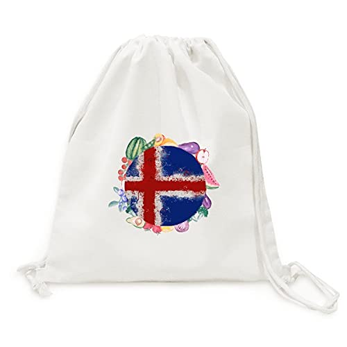 Sac en tissu pliable fruits et légumes cabas réutilisable l'islande
