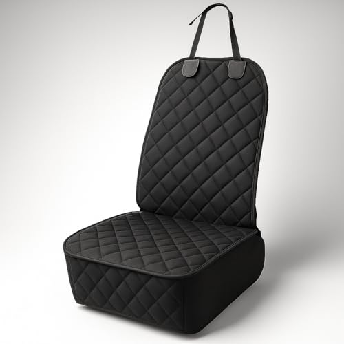 fidozen Waterproof Front Car Seat Cover for Dogs – Universal Pet Seat Protector for Cars, SUVs & Trucks, Scratchproof Non-Slip Dog Bucket Seat Covers, Easy to Clean, Fits Most Vehicles, Black