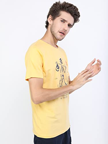 Image of KETCH Men's Cotton Slim Fit Printed Half Sleeve T-Shirt