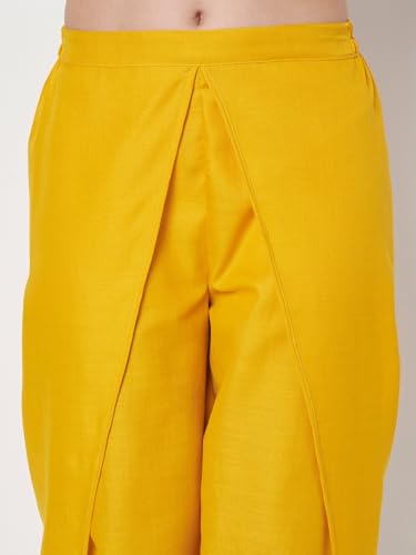 Image of 9rasa Women's Cotton Solid Harem Dhoti Pants for Casual FusionWear Workwear