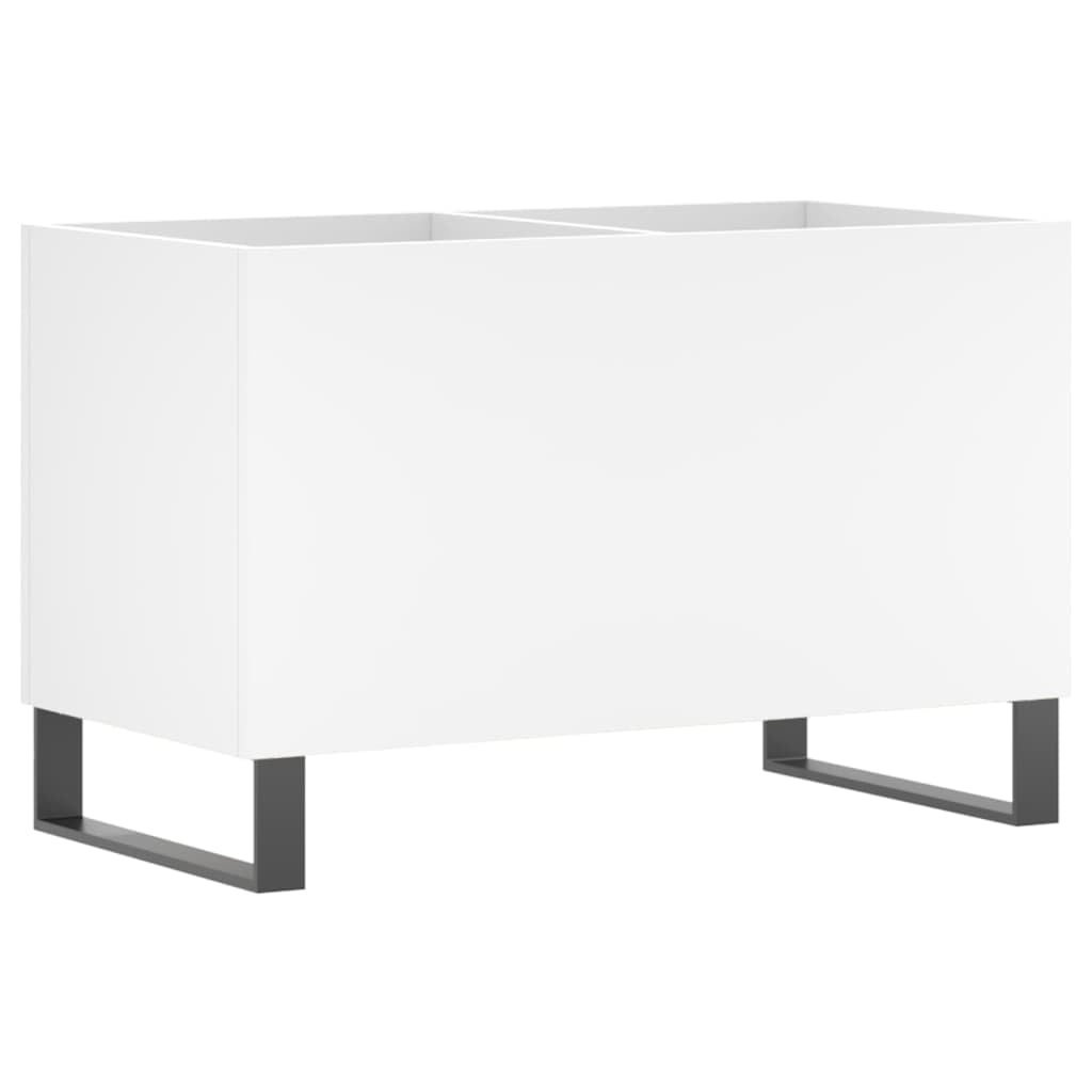 Armario de vinilo de 74,5 x 38 x 48 cm, de madera, color blanco con patas de hierro estables, color blanco 74 para colección LP, armario LP con patas de hierro